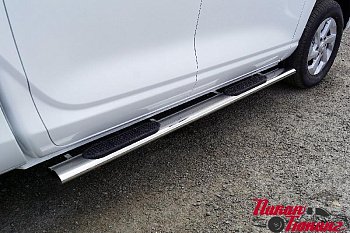 Пороги овальные с накладкой 120х60 мм для Changan Hunter Plus