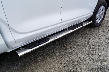 Пороги овальные с накладкой 120х60 мм для Changan Hunter Plus