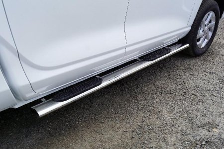 Пороги овальные с накладкой 120х60 мм для Changan Hunter Plus