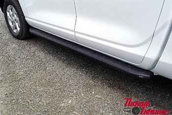 Пороги алюминиевые с пластиковой накладкой (карбон черные) 1920 мм для Changan Hunter Plus