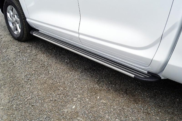 Пороги алюминиевые Slim Line Silver 1920 мм для Changan Hunter Plus