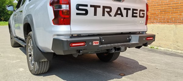 Бампер РИФ силовой задний Changan Hunter Plus с квадратом под фаркоп и фонарями