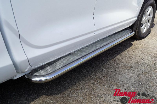 Пороги с площадкой (нерж. лист) 60,3 мм для Changan Hunter Plus